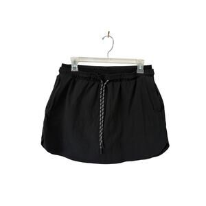 Athleta Crest Black Sporty Athleisure Drawstring Skort Women's US 10